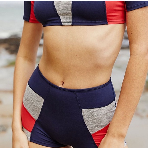 FREE PEOPLE Movement Six Pack Deepest Navy Combo 2-PC Shorts & Top Set Sz S - Picture 6 of 8